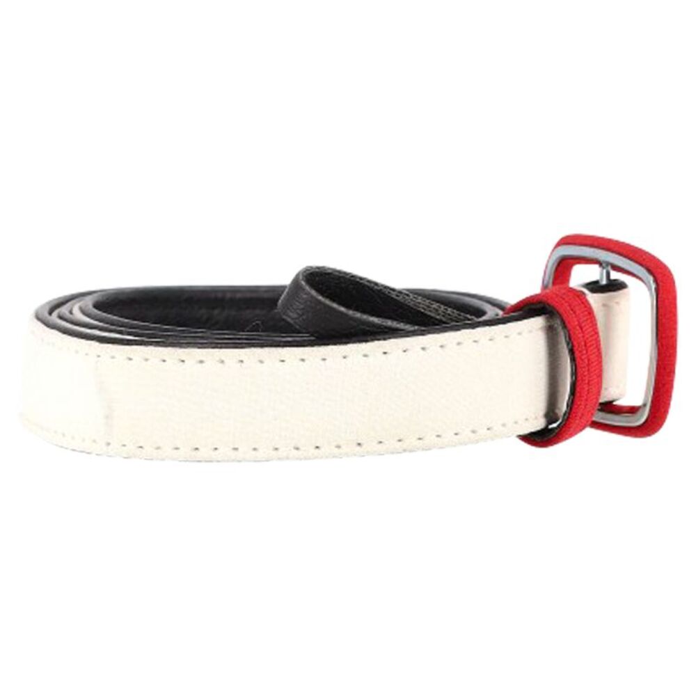 Alessandra Rich Colorblock Belt in White Leather - Picture 2 of 3